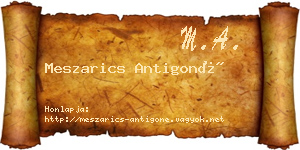 Meszarics Antigoné névjegykártya